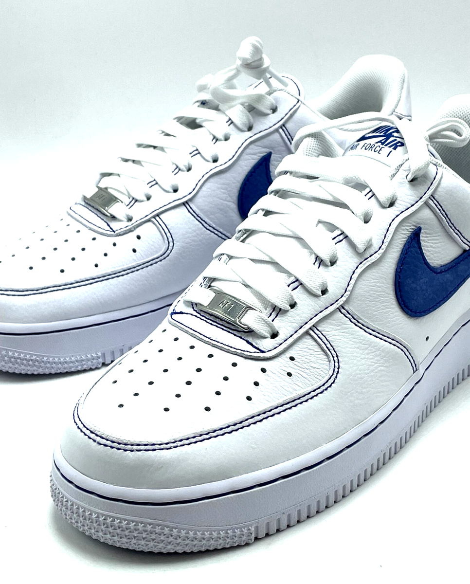 NEW* MEN Nike Air Force 1 '07 LV8 White / Deep Royal Blue (HQ2037