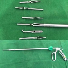 2 Pcs Set Laparoscopic Bulldog Clamp Forceps 10mm X 33cm with 6 Clips autoclave