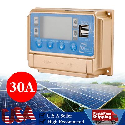 30A MPPT Bluetooth Solar Charge Controller Charger 12V/24V Battery Gold