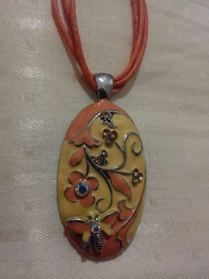 Collana donna in smalto e strass - Immagine 3 di 4