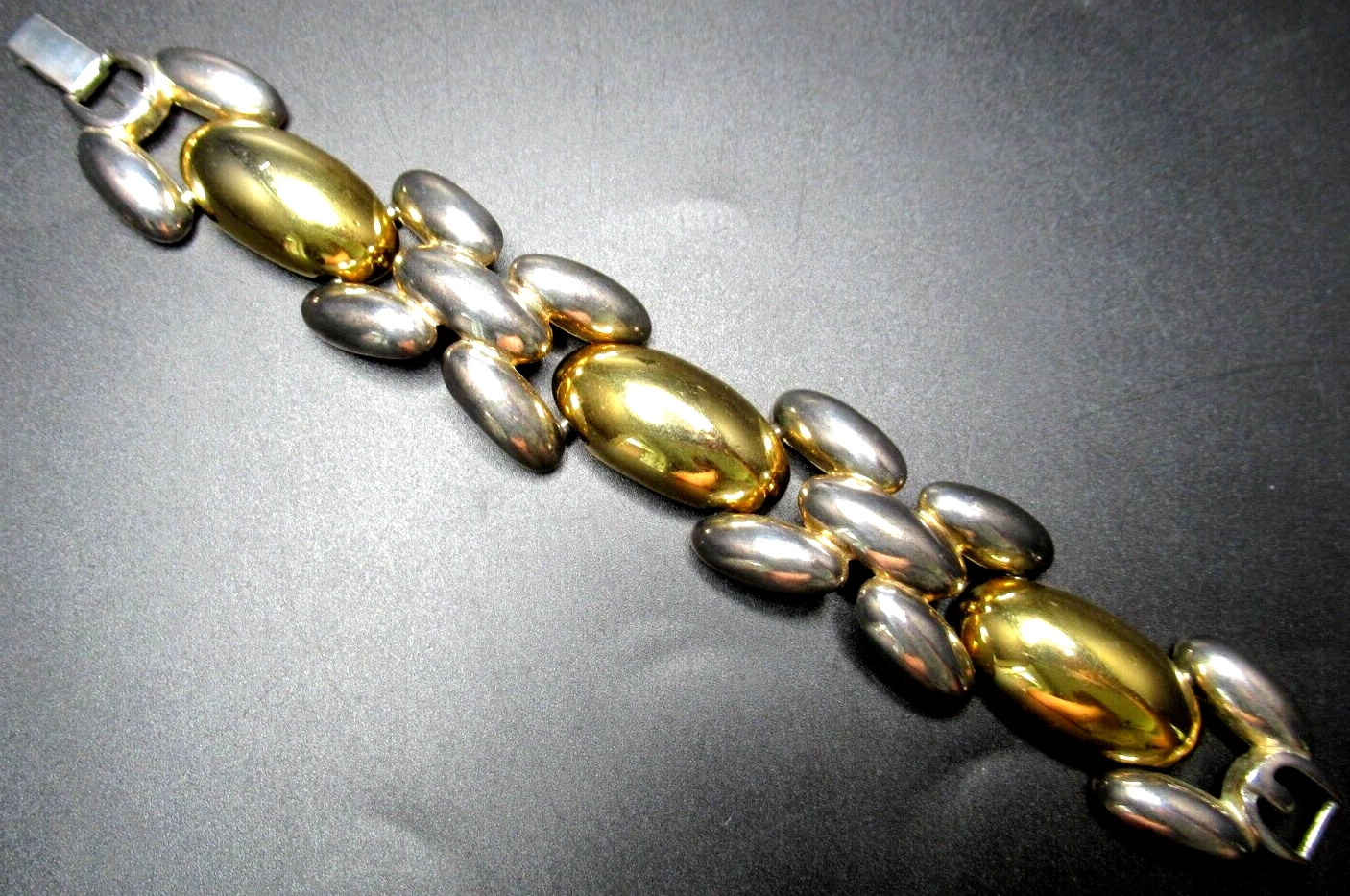 GIVENCHY X's & O's Bracciale Maglia Vintage Tono Oro e Argento