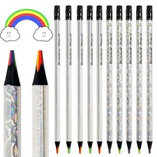 10 Rainbow Colored Pencils 4 Colors in 1 Rainbow Pencil for Adults Multicolor...
