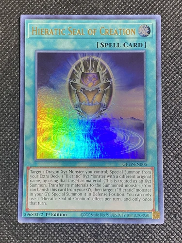 YuGiOh! - Hieratic Seal of Creation GFTP-EN005 Ultra Rare 1st Edition Near Mint