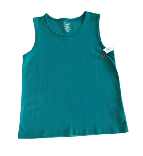 L.L. Bean Tank Top Size Medium Deep Teal Supima Cotton Sleeveless Green NWT