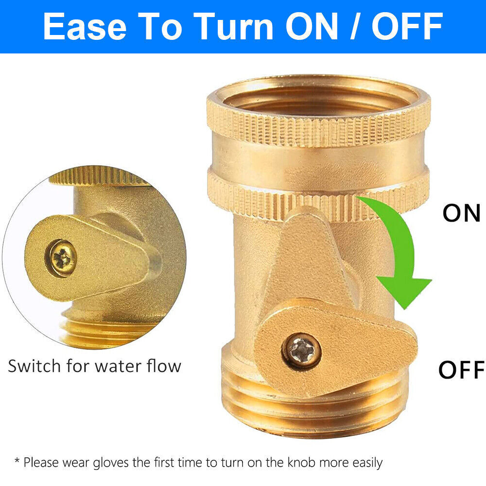 2PCS Brass High Pressure Hose Jet Nozzle Hose Shut off Valve 3/4 Inch Connectors