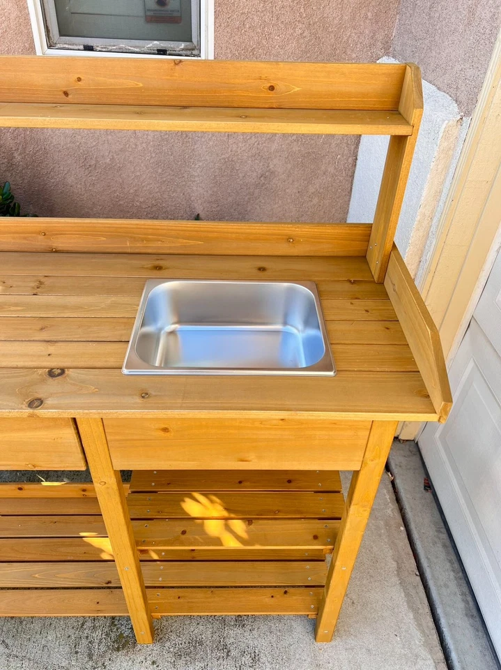 potting bench, potting table, potting benches outdoor work station table Foto 4 de 4