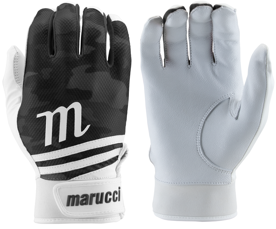 1 Pair 2022 Marucci MBGCRXY Crux Batting Gloves White / Black Youth