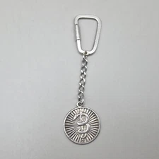 Sterling Silver Keyring Rod of Asclepius Symbol of Medicine - Healing Snake 1974