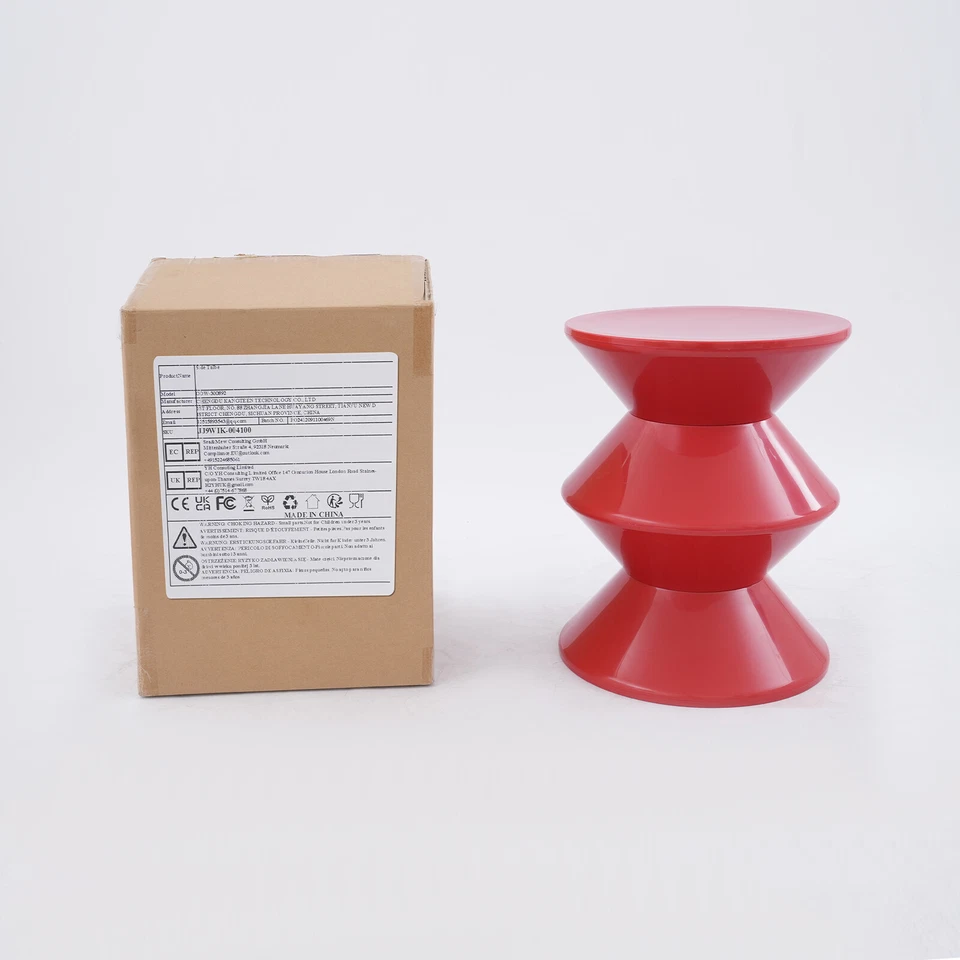 Red Side Table Indoor Sofa Side Table Modern Round End Table 36*45cm Load 100KG - Image 2 of 4