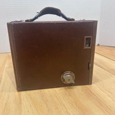   KODAK BROWNIE NO.2A MODEL C BROWN CAMERA 6.5X11CM 116 ROLL FILM MADE IN USA 