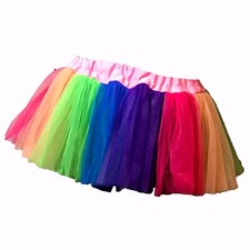  NEON 80'S UV TUTU SKIRT LEG WARMER BEADS HEN NIGHT FANCY DRESS COSTUME RAINBOW