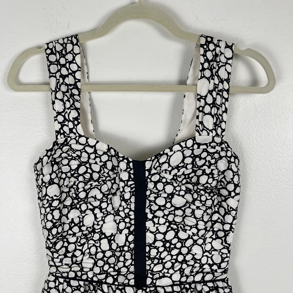 Vestido Club Monaco Mujer 0 Blanco Negro Seda Cóctel Noche Noche Trinity Foto 2 de 4