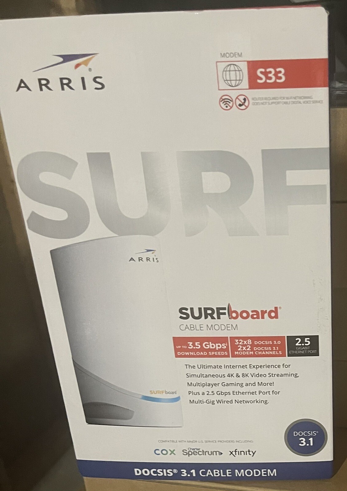 Arris Surfboard S33 Docsis 3.1 Multigigabit Cable Modem w/2.5 Gbps eBay