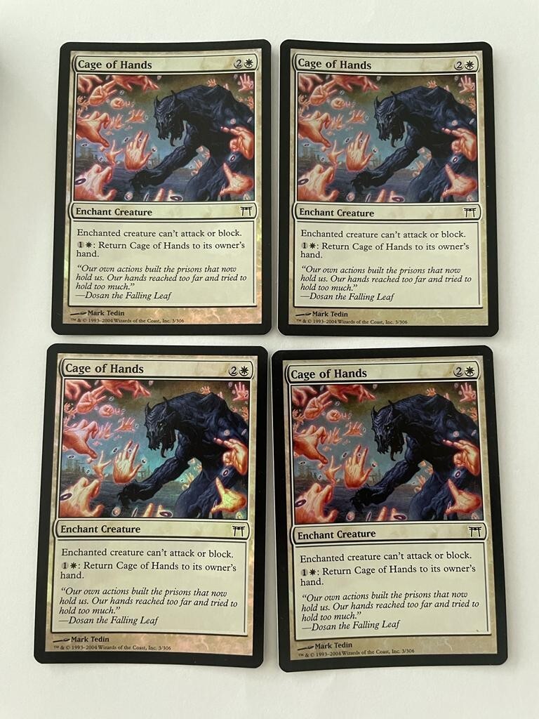 MTG 4X FOIL CHAMPIONS OF KAMIGAWA CAGE OF HANDS NM MAGIC THE GATHERING  COMMON