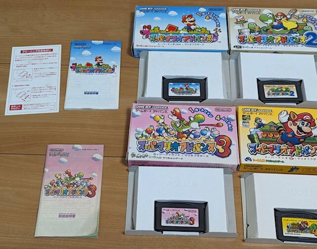 ❤スーパーマリオアドバンス、1、2、4セット❤ Game Boy Advance Mario Set W/ Case Super Mario Advance 1 2 3