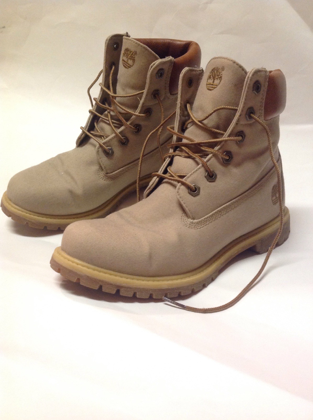 Timberland Women's 6-Inch Premium Fabric Canvas Boots Size 10 Tan