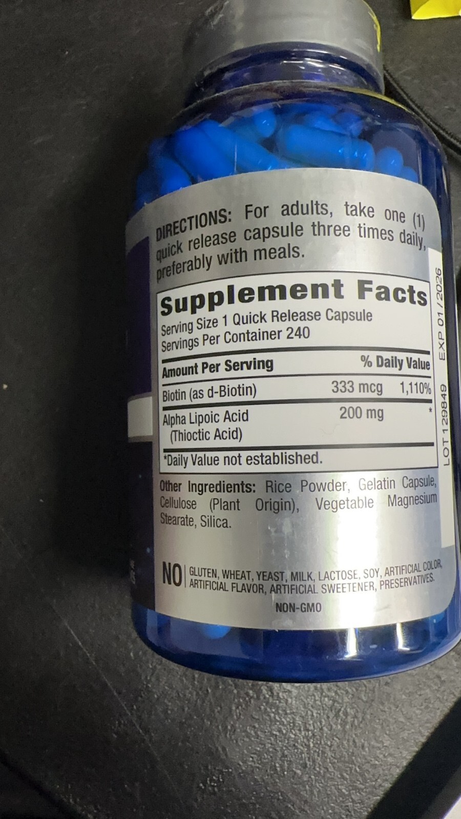 Alpha Lipoic Acid 200mg 240 Capsules With Biotin Optimizer by