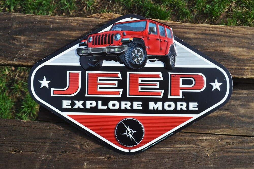 JEEP Embossed Tin Sign - Wrangler - Rubicon - CJ - 4X4 - Explore