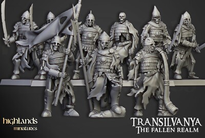 20x Transilvanya Skelett Elite Speer/Schwert Highland für AOS Sigmar Grave Guard