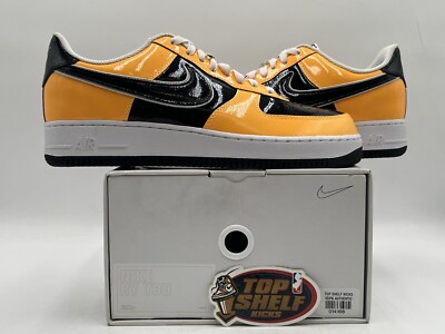 靴 NIKE AIR FORCE 1 BLACK YELLOW Nike Air Force 1 '07 Low Yellow Swoosh for Sale
