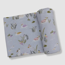 26 Angel Dear Baby Girl's Purple Riverbank Swans Swaddle Blanket