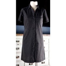 NWT New $110 Madewell Waisted Lunar Washed Black Cotton Denim Shirt Dress XS