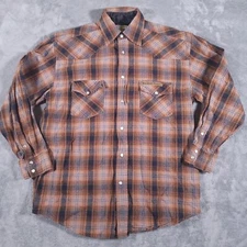 Jesse James West Coast Choppers Flannel Shirt  Mens Medium Pearl Snap Plaid Moto