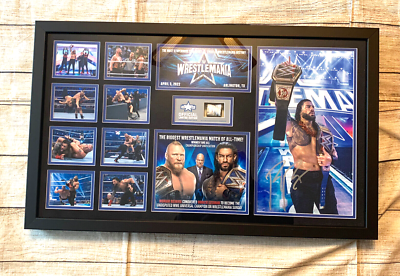 ROMAN REIGNS Signed Autograph 18x30 Plaque Framed Wrestlemania 38