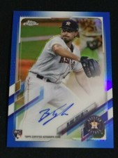 Blake Taylor 2021 Topps Chrome Blue Refractor Rookie Parallel Auto #12/150 RC