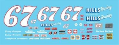 Speedway Replicas #67 Hills Racing (blue) Buddy Arrington 1/24 Nascar decal