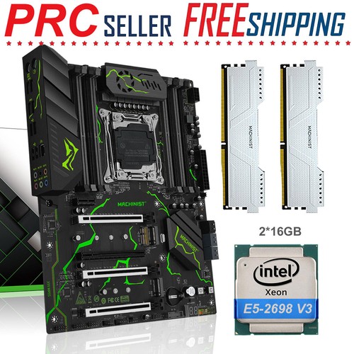 X99 MR9S Motherboard LGA 2011-v3 Xeon E5 2698 V3 CPU 32GB DDR4 2133MHz RAM Combo - 第 1/14 張圖片