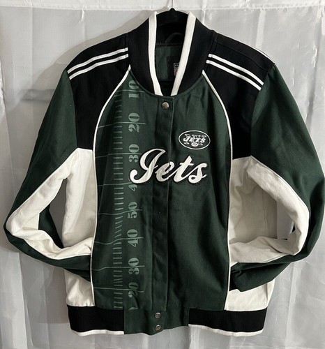 New York Jets Park Ave NFL Football Varsity Bomber Jacket Coat Men's Size Large