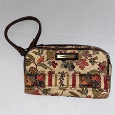 Longaberger Zip Makeup Bag Autumn Fall Leaves Pattern