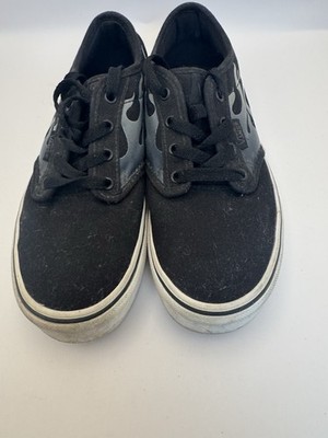 VANS Old Skool V Core Black Grey Flame Youth Skate Shoes Sneakers  sz 3