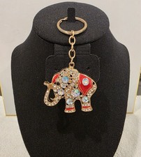Elephant Keychain With Rhinestones