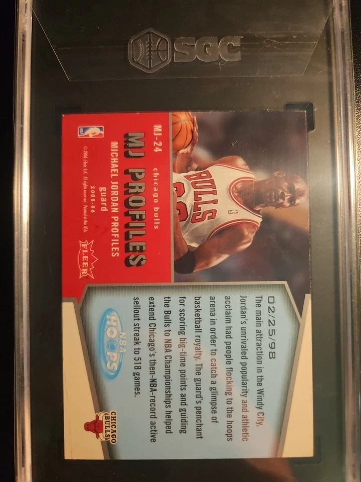 2005-06 NBA Hoops MJ-24 Michael Jordan MJ Profiles SGC 8 - Image 2 of 2