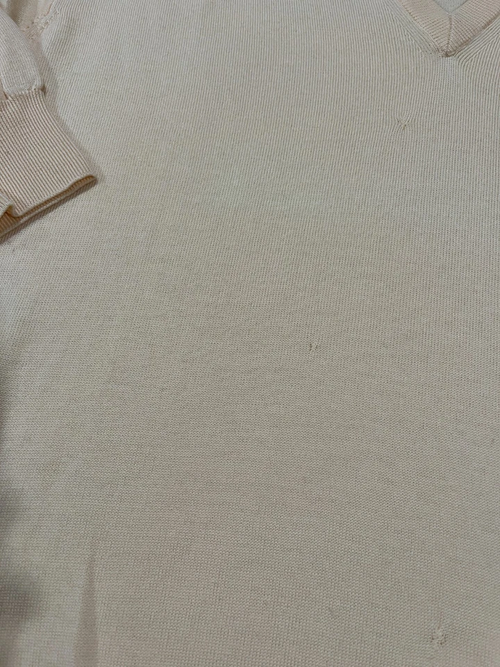 Brunello Cucinelli Sweater Mens Medium Yellow V Neck Pullover Italy - Image 4 of 4