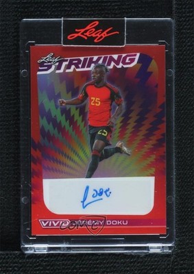 2022 Leaf Vivid Striking Red /6 Jeremy Doku Jérémy Doku #S-JD1 Auto 06st