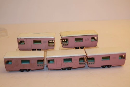 Five (5) Vintage 1965 Matchbox Lesney Trailer Caravan Cars #23