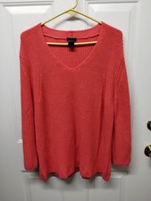Ann Taylor Factory Sweater Ladies Size Large Coral Orange