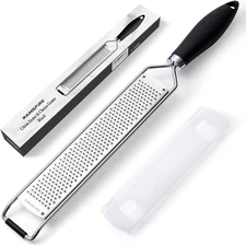 Premium Stainless Steel Zester Grater Citrus Cheese Ginger Garlic with Cover
