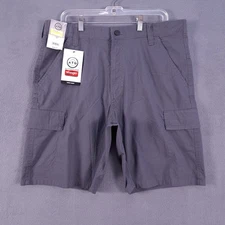 Wrangler ATG Cargo Shorts Mens 36 Gray Performance Hiking Outdoor Pockets