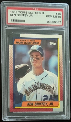 KEN GRIFFEY JR PSA 10 GEM MINT 1989 Topps ML DEBUT #46 RC ROOKIE HOF