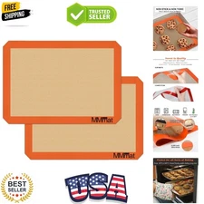 Versatile Half Sheet Silicone Baking Mats - Non-Stick & 500°F Safe - Set of 2
