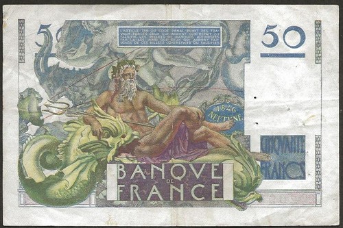 Francia - Billete De Banco De 50 Francos Le Verrier 02-10-1947 TTB+ ! F.20.09 - Imagen 2 de 2