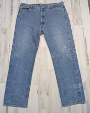Vtg Levis Jeans Mens Fits 42x33 Denim 501xx STF USA Made Distressed (Tag 46x38)