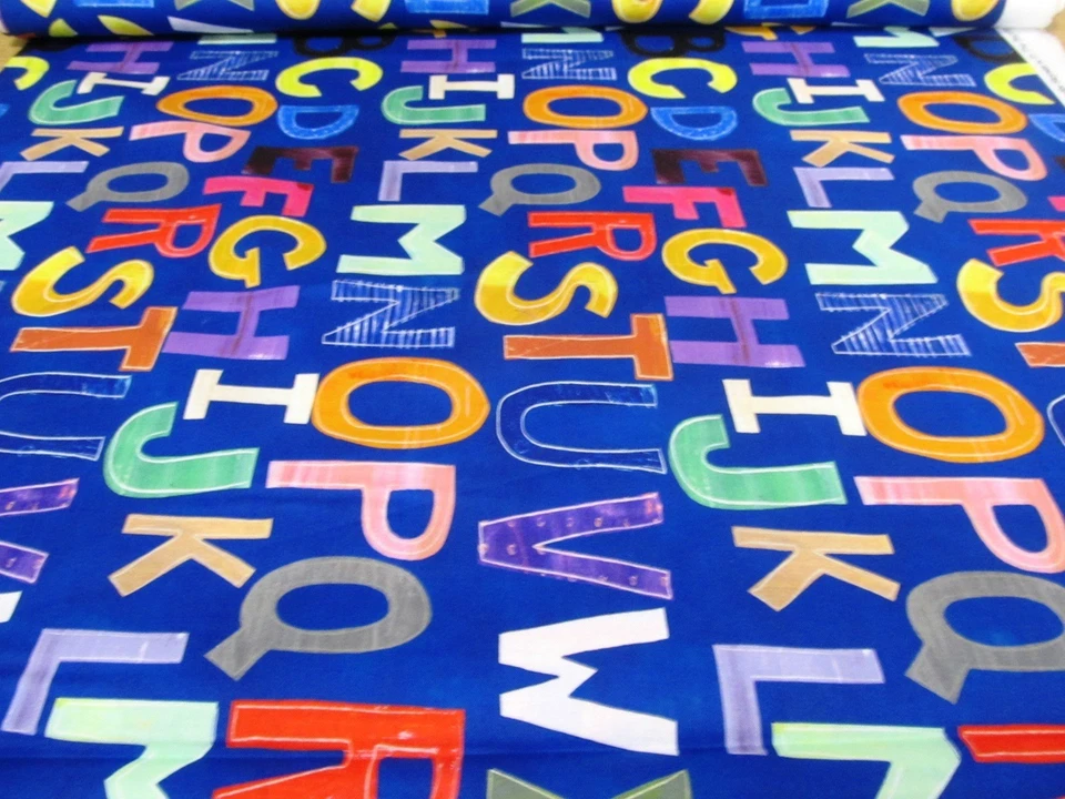 ABC Alphabeth Buchstaben Patchworkstoff Baumwolle 50x110 cm - Bild 1 von 4