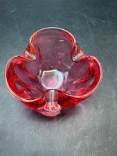 Vintage Murano Cranberry Glass Ashtray