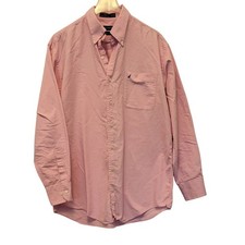 Nautica Shirt Mens Size 16 1/2 34/35 Pink Dress Button Up Long Sleeve