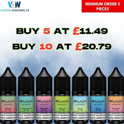 Elux Nic Salt 10ml E Liquid Vape Juice 10/20mg Elux Salt Mix N Match